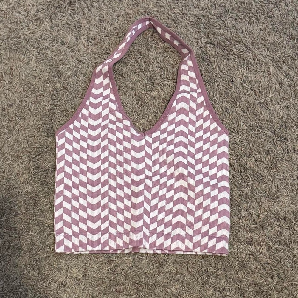 Stylish Purple Chevron Tank Top